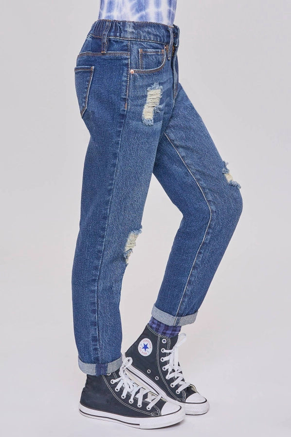 Girls Taylor High-Rise Relaxed Fit Jean With Cuffed Hems