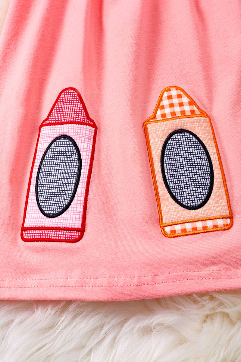 BACK TO SCHOOL CRAYON APPLICATION DRESS
