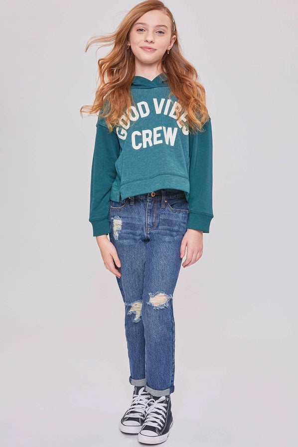 Girls Taylor High-Rise Relaxed Fit Jean With Cuffed Hems