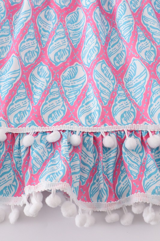 Blue ribbon lace charm smocked dress