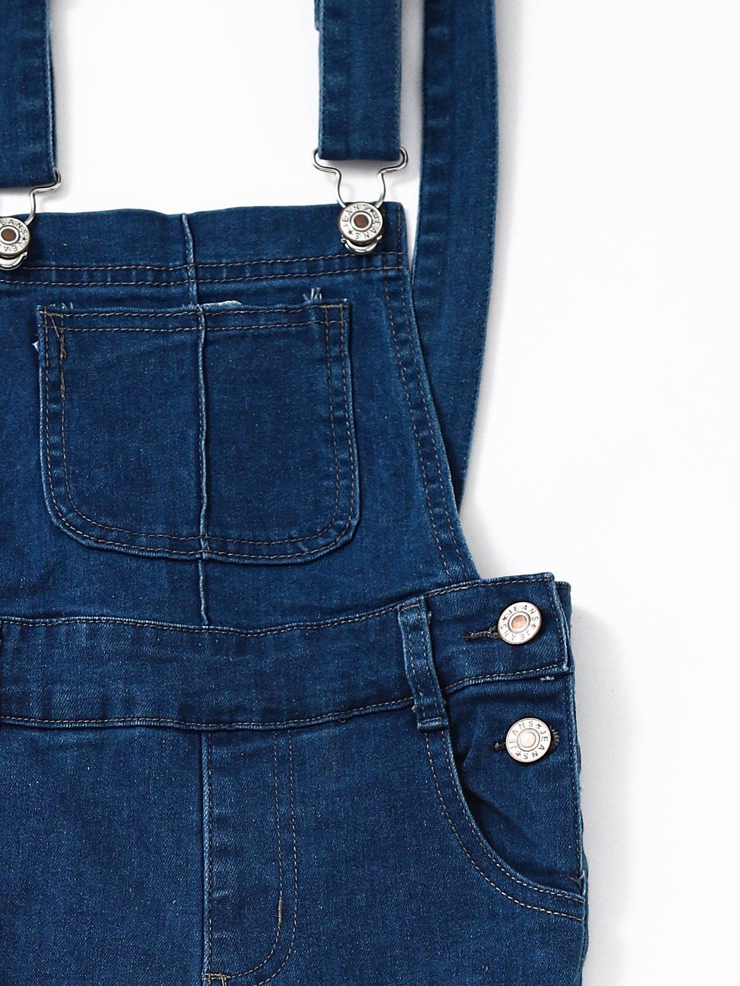 Girls Blue Denim Double Layer Overalls