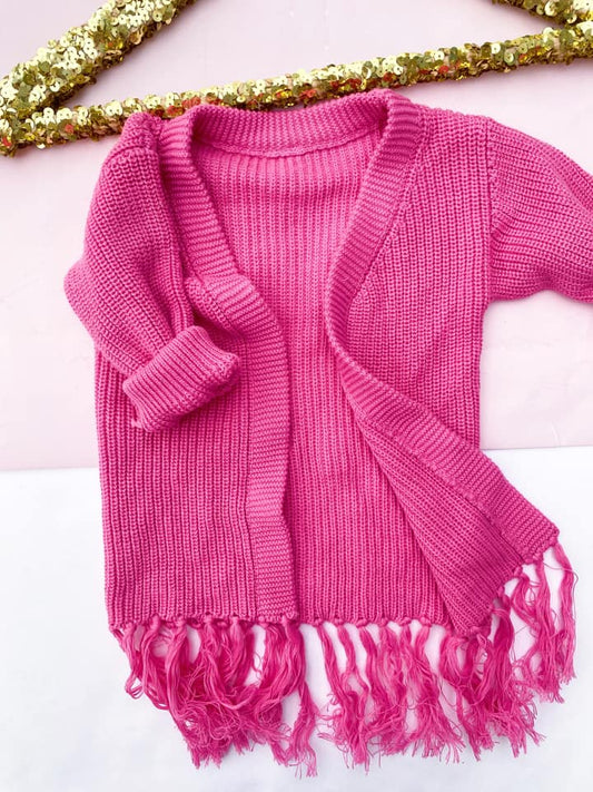 Pink Fringe Cardi