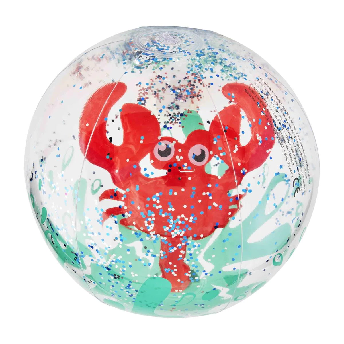 Crab Glitter-Filled Beach Ball