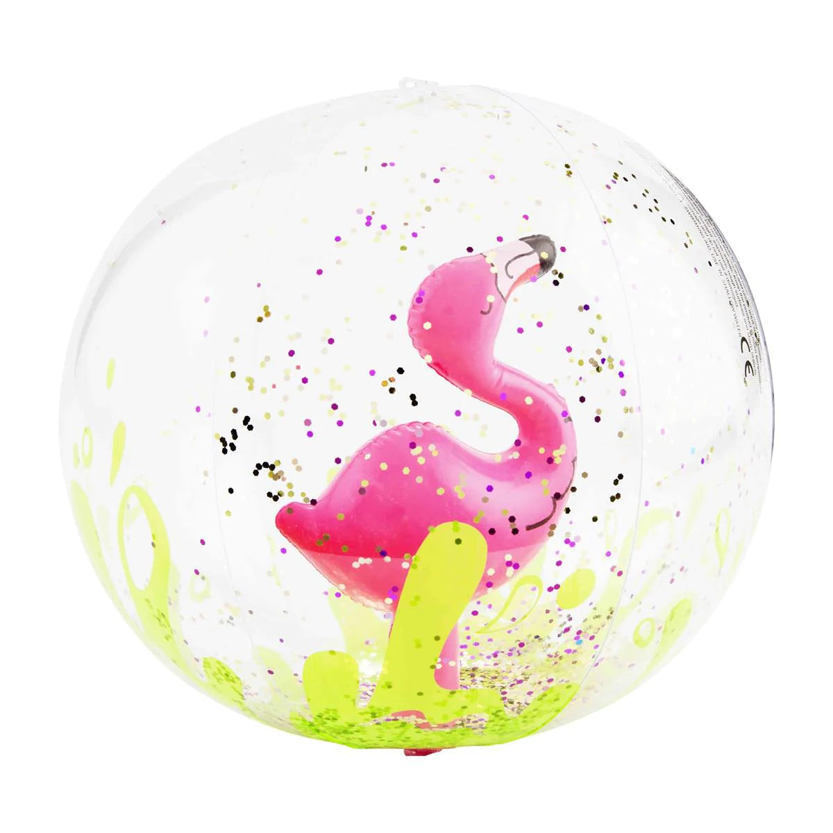 Flamingo Glitter-Filled Beach Ball
