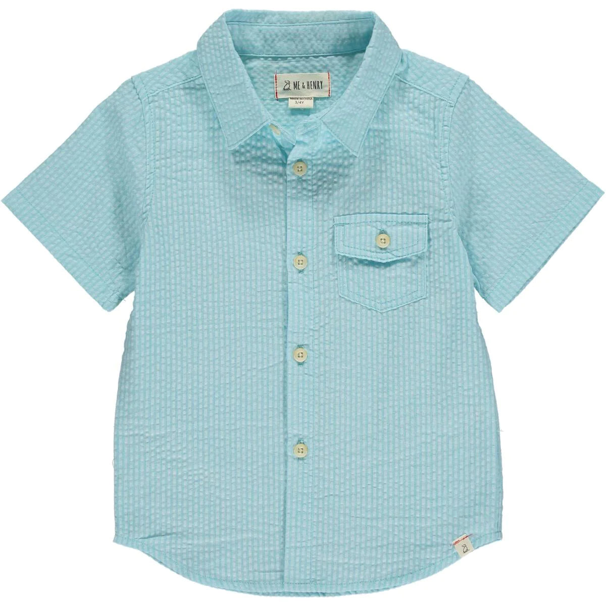 NEWPORT BLUE/PINK SEERSUCKER WOVEN SHIRT