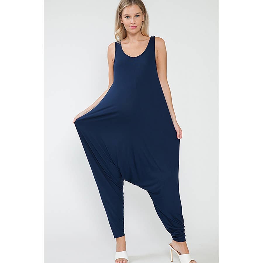 Maternity Baggy Pants Solid Sleeveless Activewear Jumpsuit