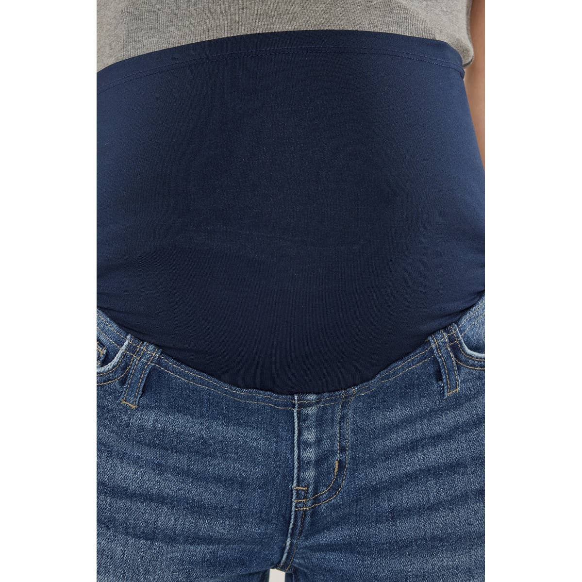 MATERNITY FULL BAND DENIM SHORT